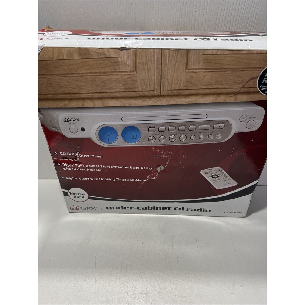 NEW! GPX Undercabinet CD CD-R CD-RW AM/FM Radio w/ Remote Control Cooking Timer
